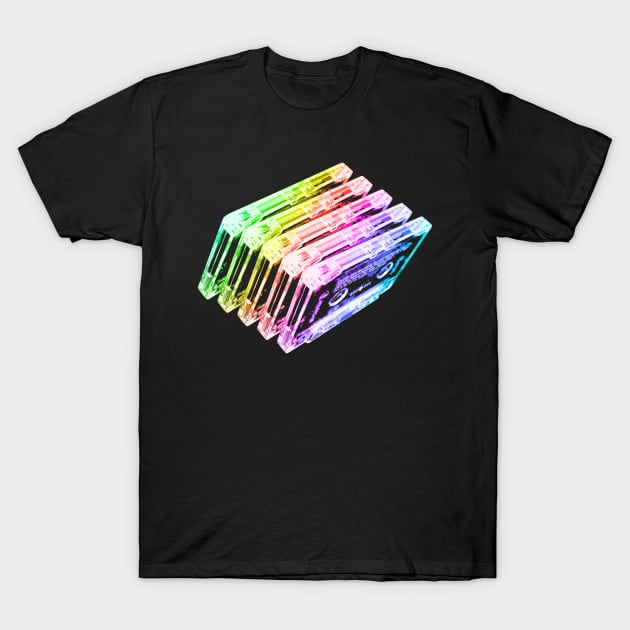 Cassette Tape Rainbow T-Shirt by robotface